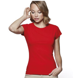 Camiseta de Algodón con Corte Entallado para Mujer