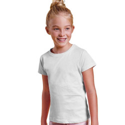 Camiseta de Algodón Blanca Entallada para Niña