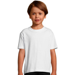 Camiseta de algodón con cuello redondo y estilo clásico