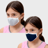 Mascarilla algodón orgánico reversible pequeña geo tie grey y navy black homologada con protección +90%