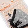 Mascarilla algodón orgánico reversible grande dots black y flower antracite homologada con protección +90%