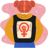 Botella térmica para el día de la mujer diseño Chica Espalda