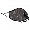 Mascarilla algodón orgánico reversible grande dots black y flower antracite homologada con protección +90%
