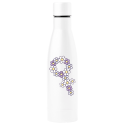 Botella térmica para el día de la mujer diseño Flores