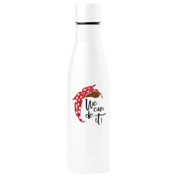 Botella térmica para el día de la mujer diseño We Can Do It Silueta