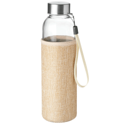 Botella de cristal con funda de yute Midocean UTAH TOUCH 500 ml