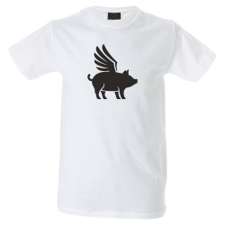 Camiseta hombre cerdo volador