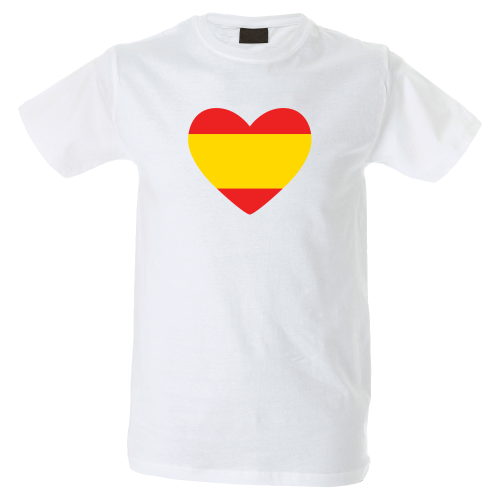 Camiseta hombre corazón bandera España