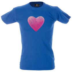 Camiseta hombre corazón rayado