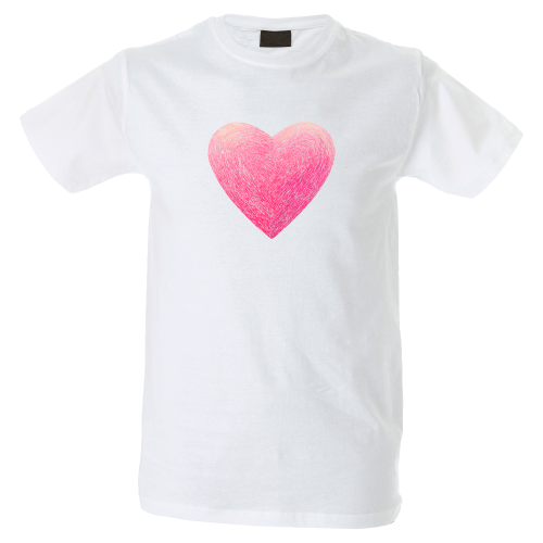 Camiseta hombre corazón rayado
