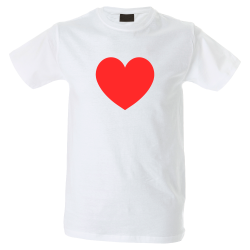 Camiseta hombre corazón rojo