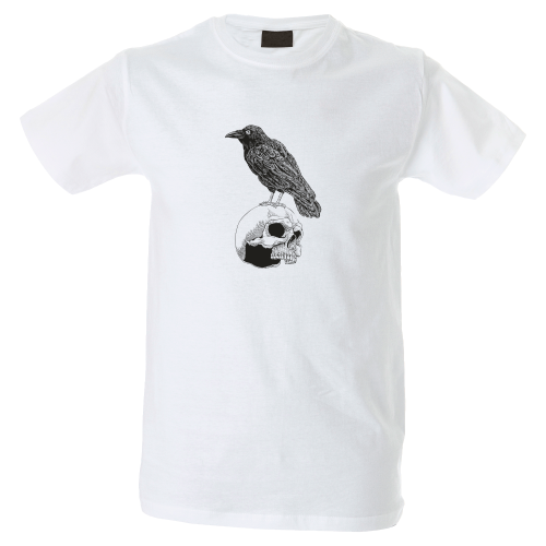 Camiseta hombre cuervo calavera