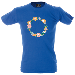 Camiseta hombre guirnalda calavera flores