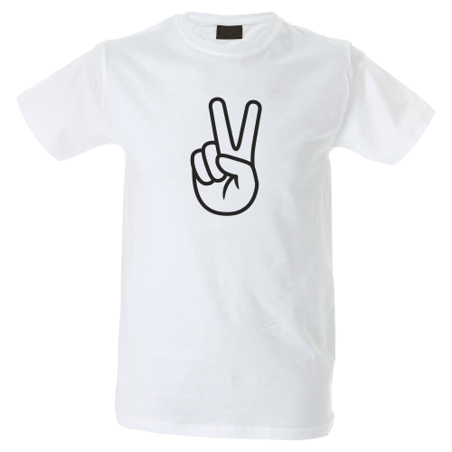 Camiseta hombre mano signo paz