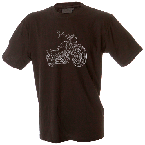 Camiseta hombre moto negro blanco