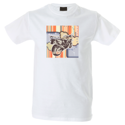 Camiseta hombre moto rayada