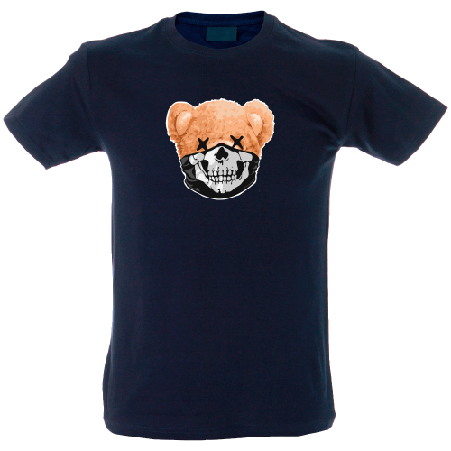 Camiseta hombre oso cubrebocas calavera