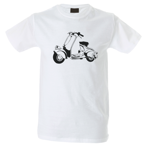 Camiseta hombre vespa sillín bajo