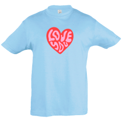 Camiseta infantil love you corazón