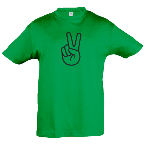Camiseta infantil mano signo paz