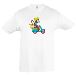 Camiseta infantil mono moto