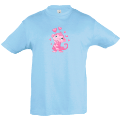 Camiseta infantil mono rosa enamorado