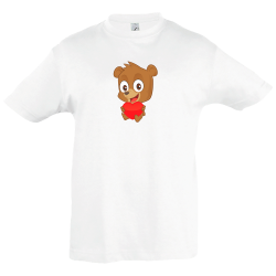 Camiseta infantil oso corazón