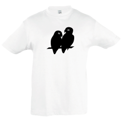 Camiseta infantil pareja aves