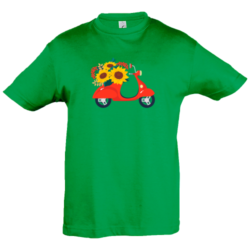 Camiseta infantil vespa flores