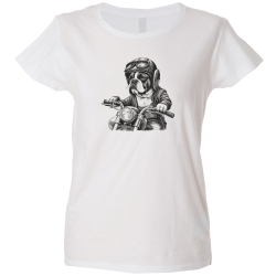 Camiseta mujer bulldog moto
