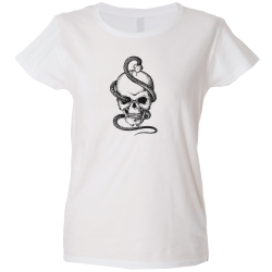 Camiseta mujer calavera serpientes