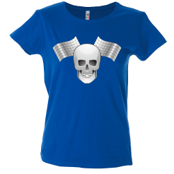 Camiseta mujer calavera banderas