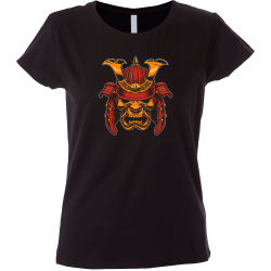 Camiseta mujer calavera casco japones