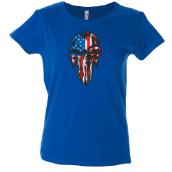 Camiseta mujer calavera derretida USA