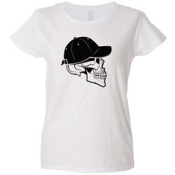 Camiseta mujer calavera gorra