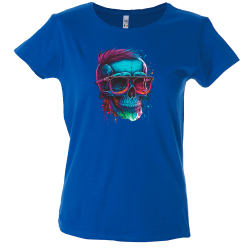 Camiseta mujer calavera hipster