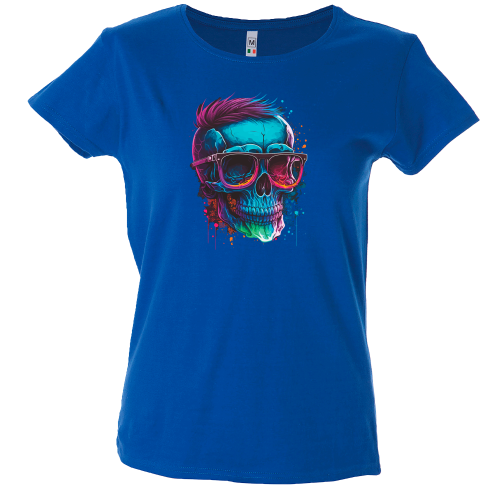 Camiseta mujer calavera hipster