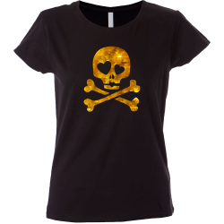 Camiseta mujer calavera ojos corazones