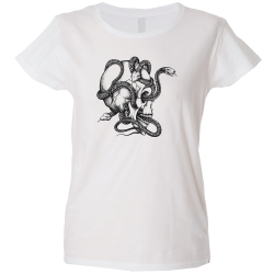 Camiseta mujer calavera tres serpientes