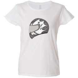 Camiseta mujer casco blanco negro