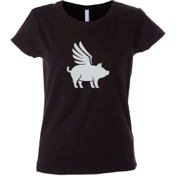 Camiseta  mujer cerdo volador