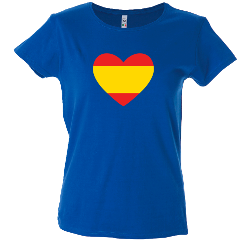 Camiseta mujer corazón bandera España