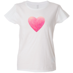 Camiseta mujer corazón rayado