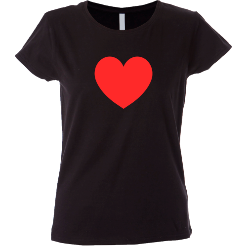 Camiseta mujer corazón rojo