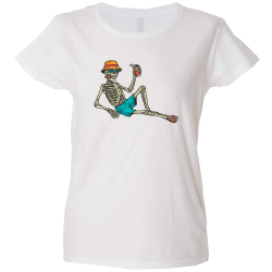 Camiseta mujer esqueleto playero