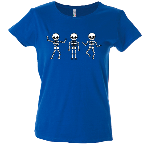 Camiseta mujer esqueletos bailando