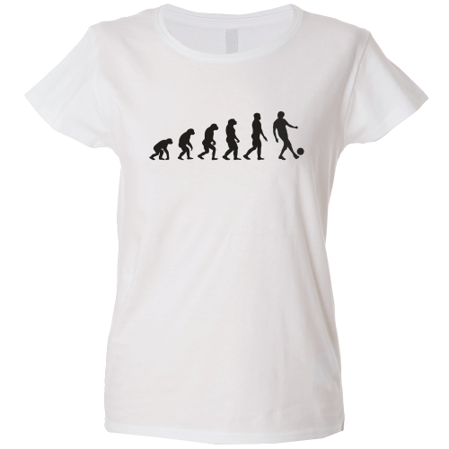 Camiseta mujer evolución mono fútbol
