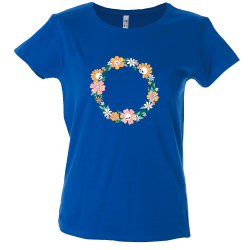 Camiseta mujer guirnalda calavera flores