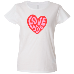 Camiseta mujer love you corazón