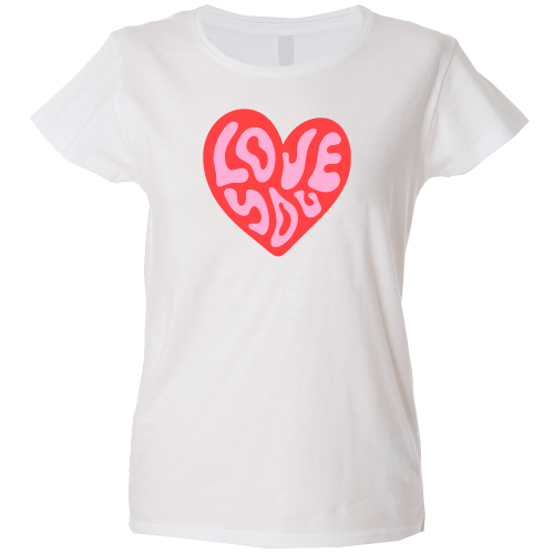 Camiseta mujer love you corazón